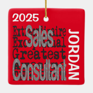 Sales Consultant Extraordinaire CUSTOM Ceramic Ornament