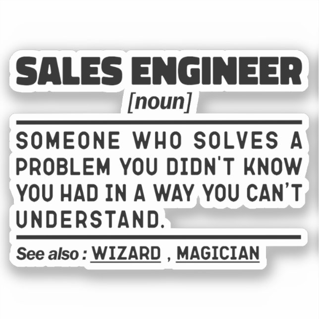 Sales Engineer Noun Finance Employee Sarcasm (Front)