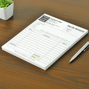 Sales Invoice Receipt Company / Business Logo Notepad