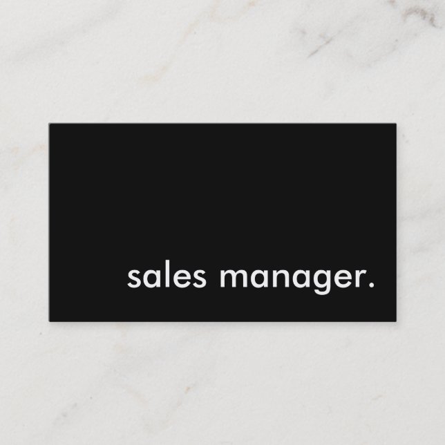 sales manager. business card (Front)