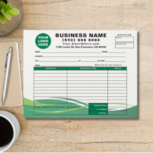 Sales Receipt Quotation Invoice Service Form Custom Letterhead