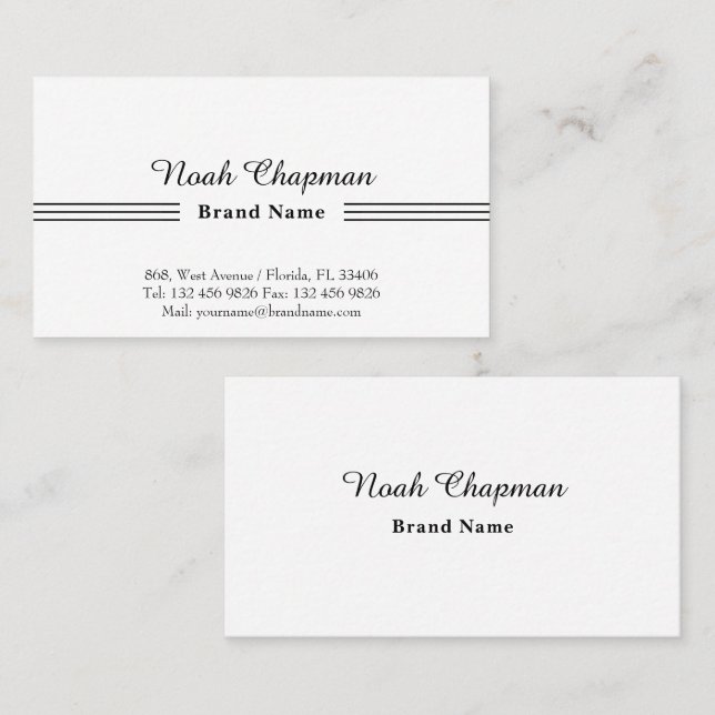 Sales Representative Basic Elegant  Business Card (Front/Back)