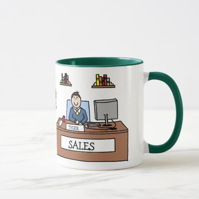 Sales team gift - personalised cartoon mug (Right)