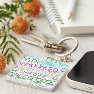 Salesforce Word Cloud Acrylic Keychain