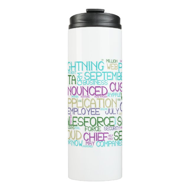 Salesforce Word Cloud Thermal Tumbler (Front)
