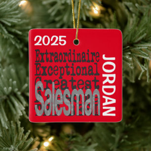 Salesman Extraordinaire CUSTOM Ceramic Ornament