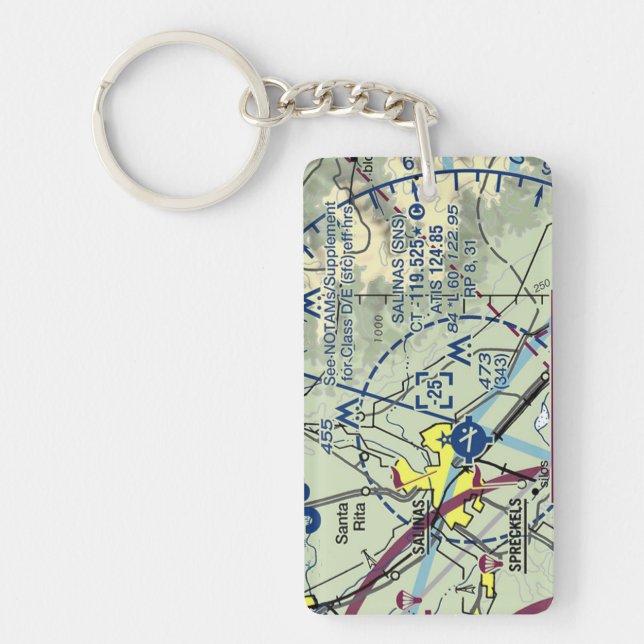 Salina Airport chart / taxi diagram Key Ring (Front)