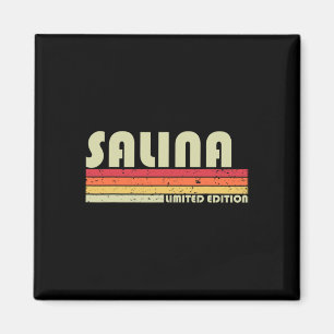 Salina Name Personalised Retro Vintage 80s 90s Bir Magnet