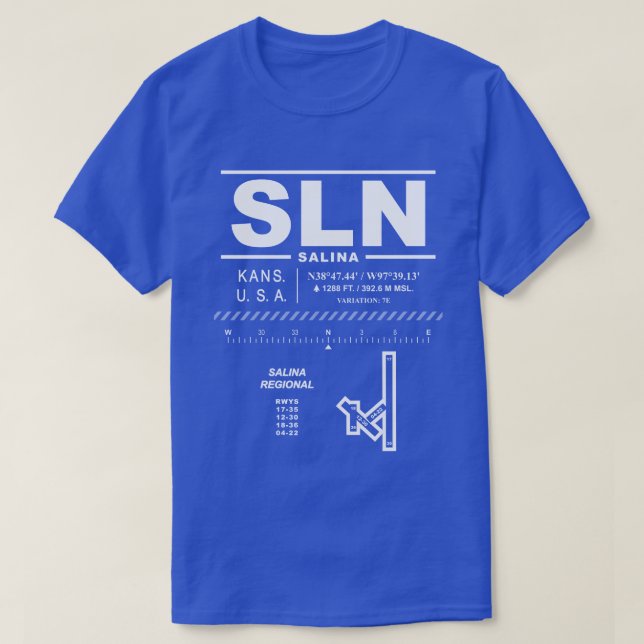 Salina Regional Airport SLN T-Shirt (Design Front)