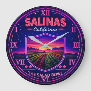 Salinas California Farmland  Large Clock