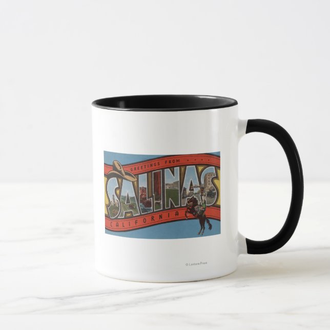 Salinas, California - Large Letter Scenes - Rode Mug (Right)