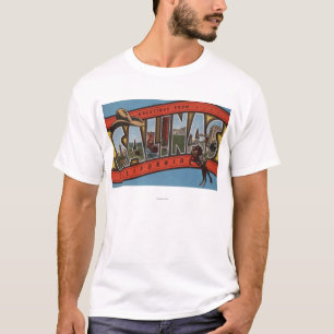 Salinas, California - Large Letter Scenes - Rode T-Shirt