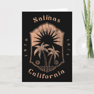 Salinas California Retro Surfer Vintage Beach Card