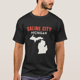 Saline city Michigan USA State America Travel Mich T-Shirt