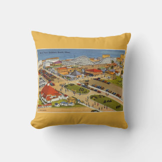 Salisbury Beach Vintage Postcard Cushion