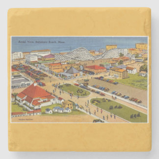 Salisbury Beach Vintage Postcard Stone Coaster