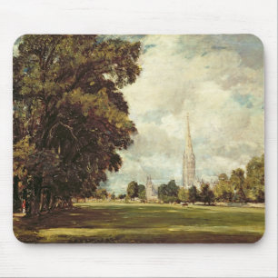 Salisbury Cathedral from Lower Marsh Close, 1820 Mouse Mat