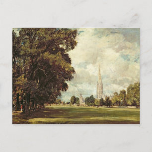 Salisbury Cathedral from Lower Marsh Close, 1820 Postcard