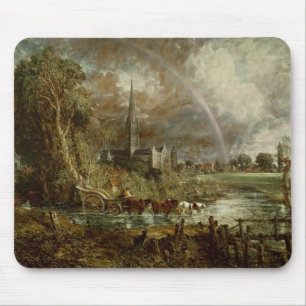Salisbury Cathedral From the Meadows, 1831 Mouse Mat