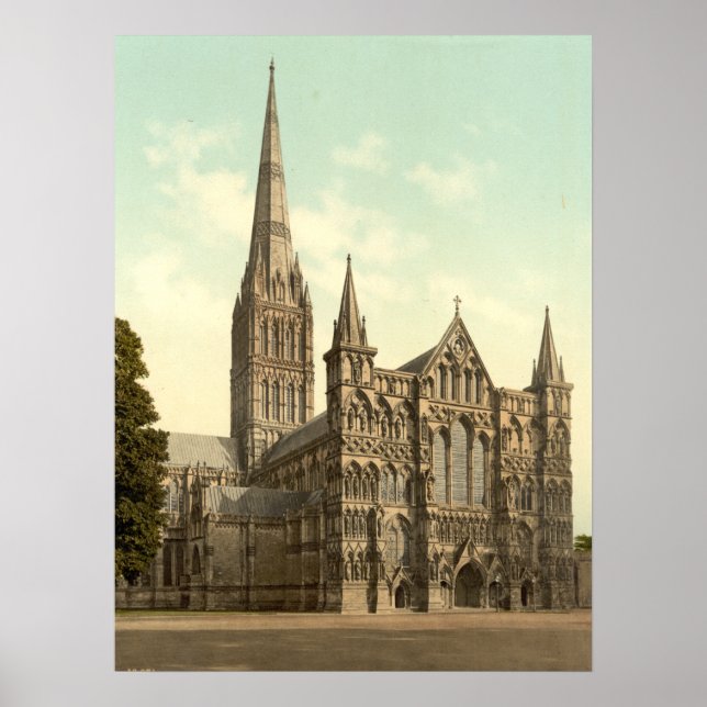 Salisbury Cathedral II, Wiltshire, England Poster (Front)