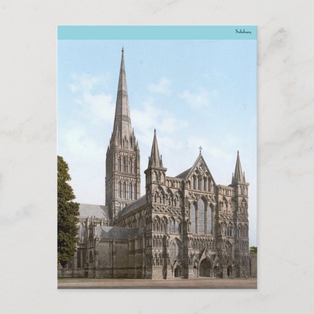 Salisbury Cathedral in England (c. 1900) Postcard (Front)