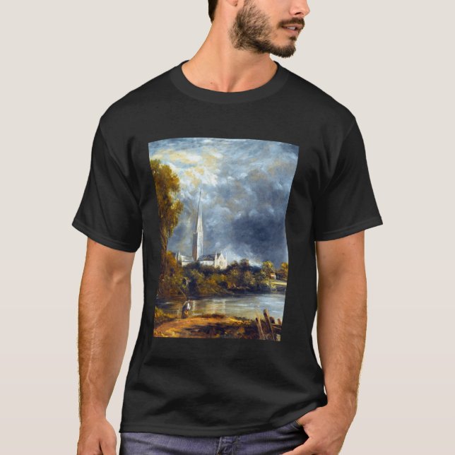 Salisbury Cathedral John Constable Romanticism Lan T-Shirt (Front)