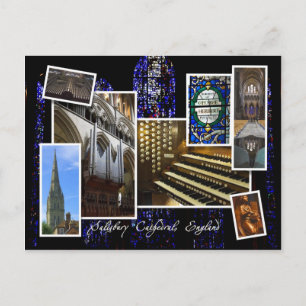 Salisbury Cathedral, UK - montage postcard