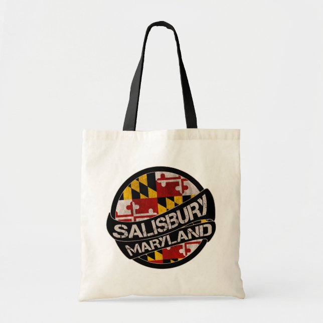 Salisbury Maryland flag grunge tote bag (Front)