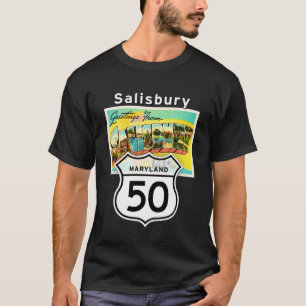 Salisbury Maryland MD US 50 Large Letter Travel Po T-Shirt