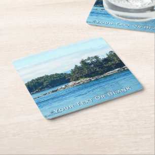 Salish Island Square Paper Coaster