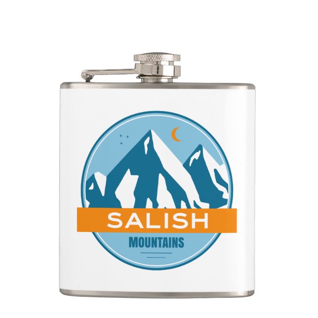 Salish Mountains Montana Hip Flask (Front)