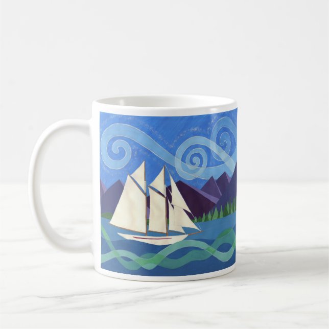 Salish Sea Schooner Coffee Mug (Left)