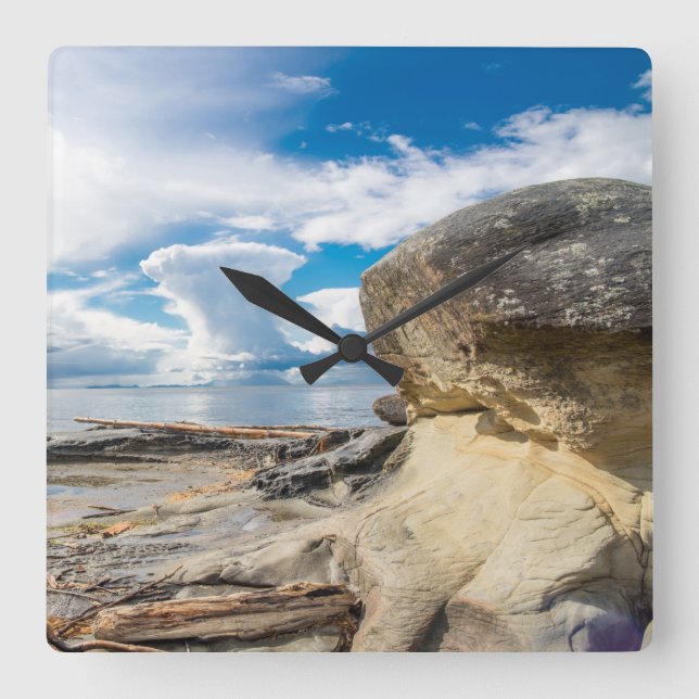 Salish Sea Thunderhead Nanaimo BC Square Wall Clock (Front)