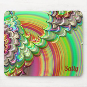 SALLY ~ A Multitude of Zany Shades Fractal Pattern Mouse Mat