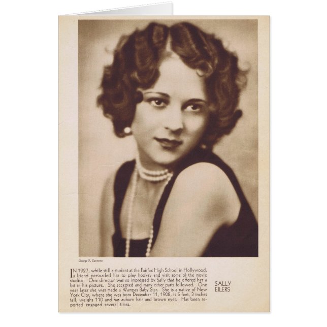 Sally Eilers vintage portrait card (Front)