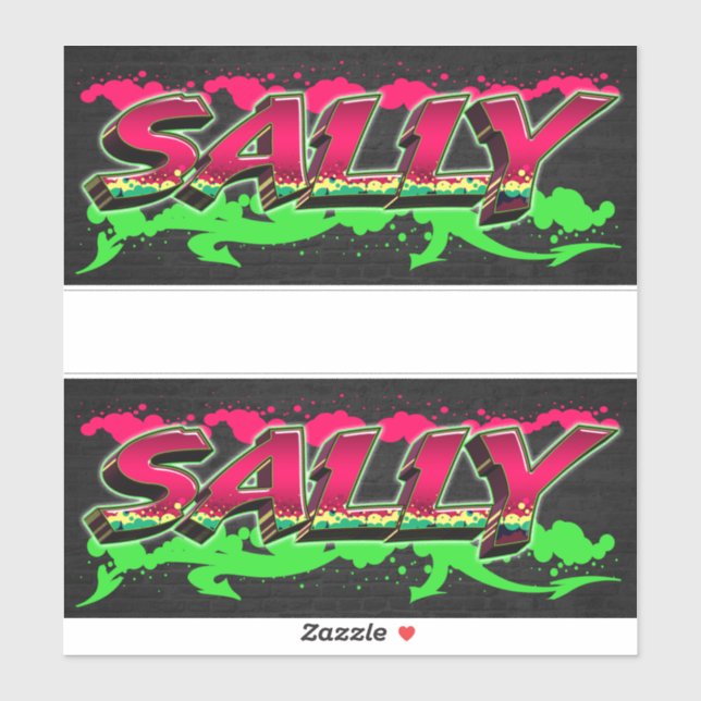 Sally First Name Graffiti Sticker (Sheet)