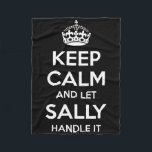 Sally Keep Calm Personalised Name Funny Birthday G Fleece Blanket<br><div class="desc">Sally Keep Calm Personalised Name Funny Birthday Gift Idea</div>