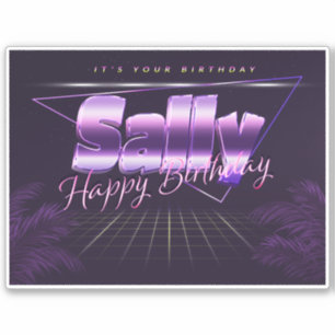 Sally Name First name lila retro Sticker Birthday