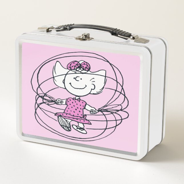 Sally Playing Jump Rope Metal Lunch Box (Front)