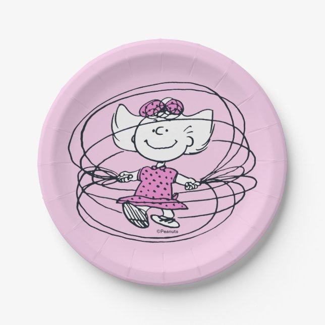Sally Playing Jump Rope Paper Plate (Front)