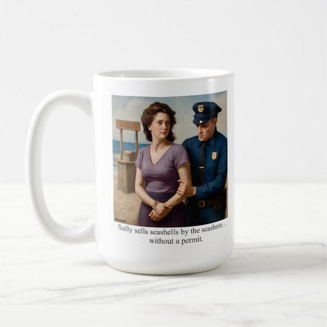 Sally sells seashells by the seashore coffee mug (Left)