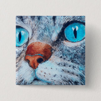 Sally the Blue Eyed Cat 15 Cm Square Badge