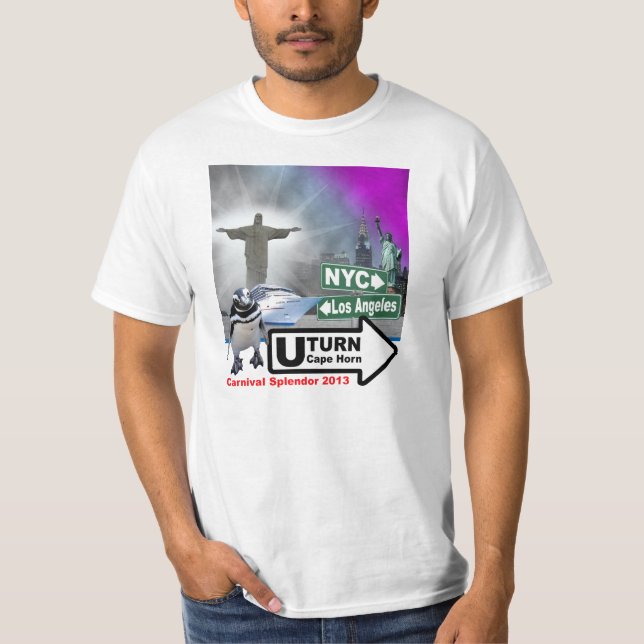 Sally The Penguin Around Cape Horn Front Print T-Shirt (Front)