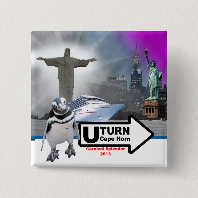 Sally The Penguin Square Rounding the Horn Pin (Front)