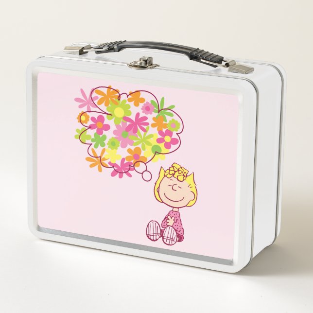 Sally Thinking of Flowers Metal Lunch Box (Front)