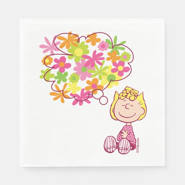 Sally Thinking of Flowers Napkin (Front)