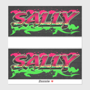 Sally Vorname Name Graffiti Aufkleber Sticker