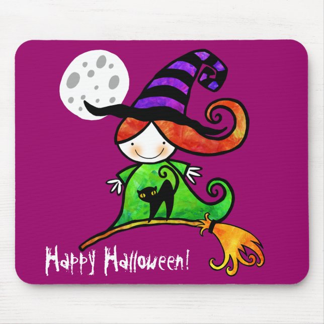 Sally Witch Mouse Mat (Front)