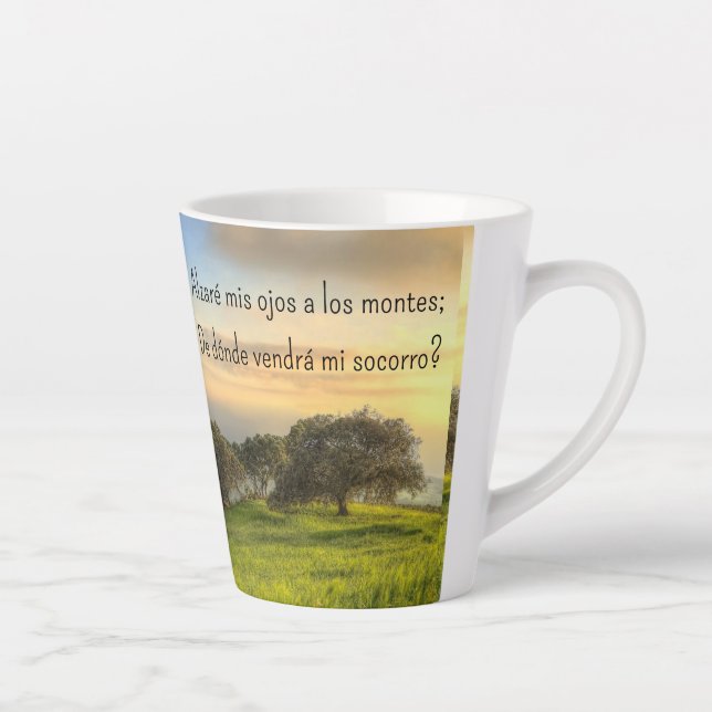 Salmo 121:1-2 * Taza * Alzare mis ojos Latte Mug (Right)