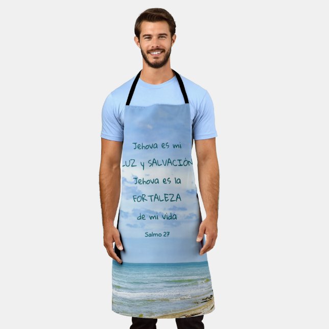Salmo 27 Jehova Luz Salvación  Verso Bíblico  Apron (Worn)
